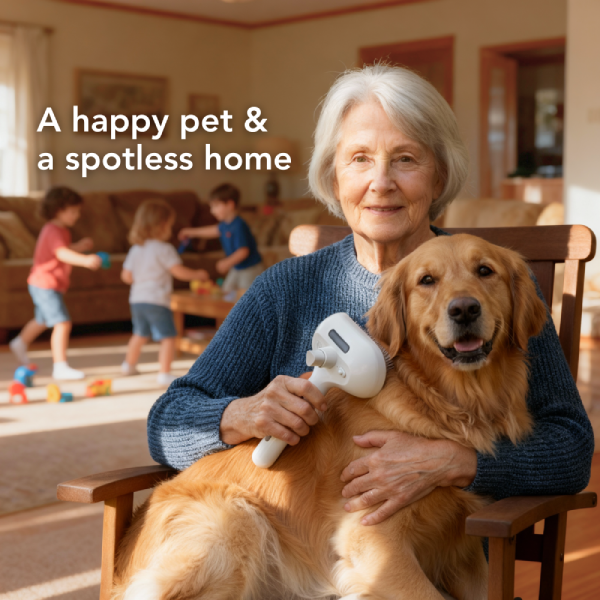 Fur Sweep™ 2026 Foldable Steam Brush – 2-in-1 Pet Grooming & Deep Cleaning Tool